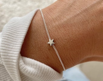 Silver star bracelet, Dainty charm bracelet, Star bracelets for women, gift for her, traveller present, stars jewellery Serenity Project