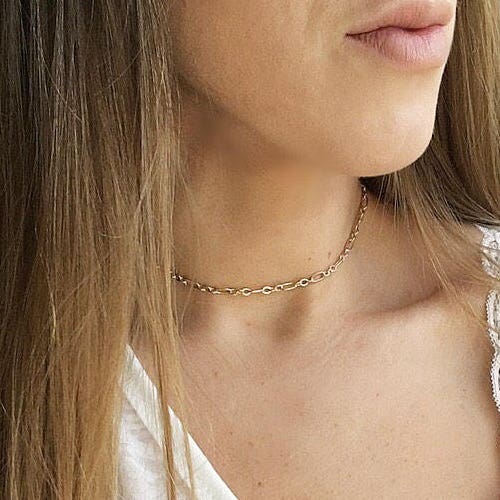 Rose Gold Choker Necklace Gold Chain 