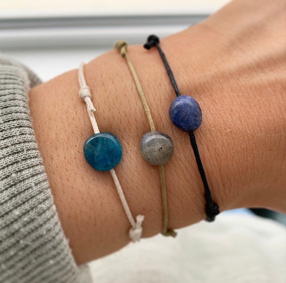 Adjustable Cord Bracelet Green Amazonite Crystal Bracelets Serenity Project quartz Bracelet Blue lace agate Bracelet Gemstone Bracelet