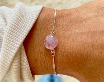 Amethyst bracelet, Silver beaded bracelet, Dainty bracelet, February Birthstone Bracelet, Crystal bracelet gift for her Serenity Project