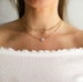 Blue lace agate beaded necklace, Rose Gold chokers, crystal choker necklace, blue gemstone necklace, rose gold necklace;'Seraphine' Serenity 