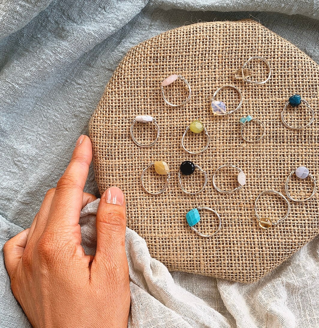 White Marble Howlite Ring Sterling Silver Stacking Rings Etsy UK