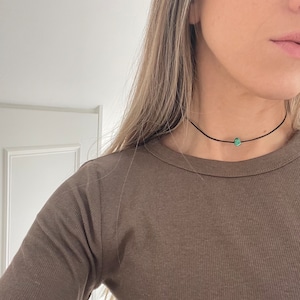 Jasper Choker, Green Jasper Raw Crystal Chip Choker Necklace, Adjustable choker, Summer chokers, dainty necklace, Chokers for women girls image 9