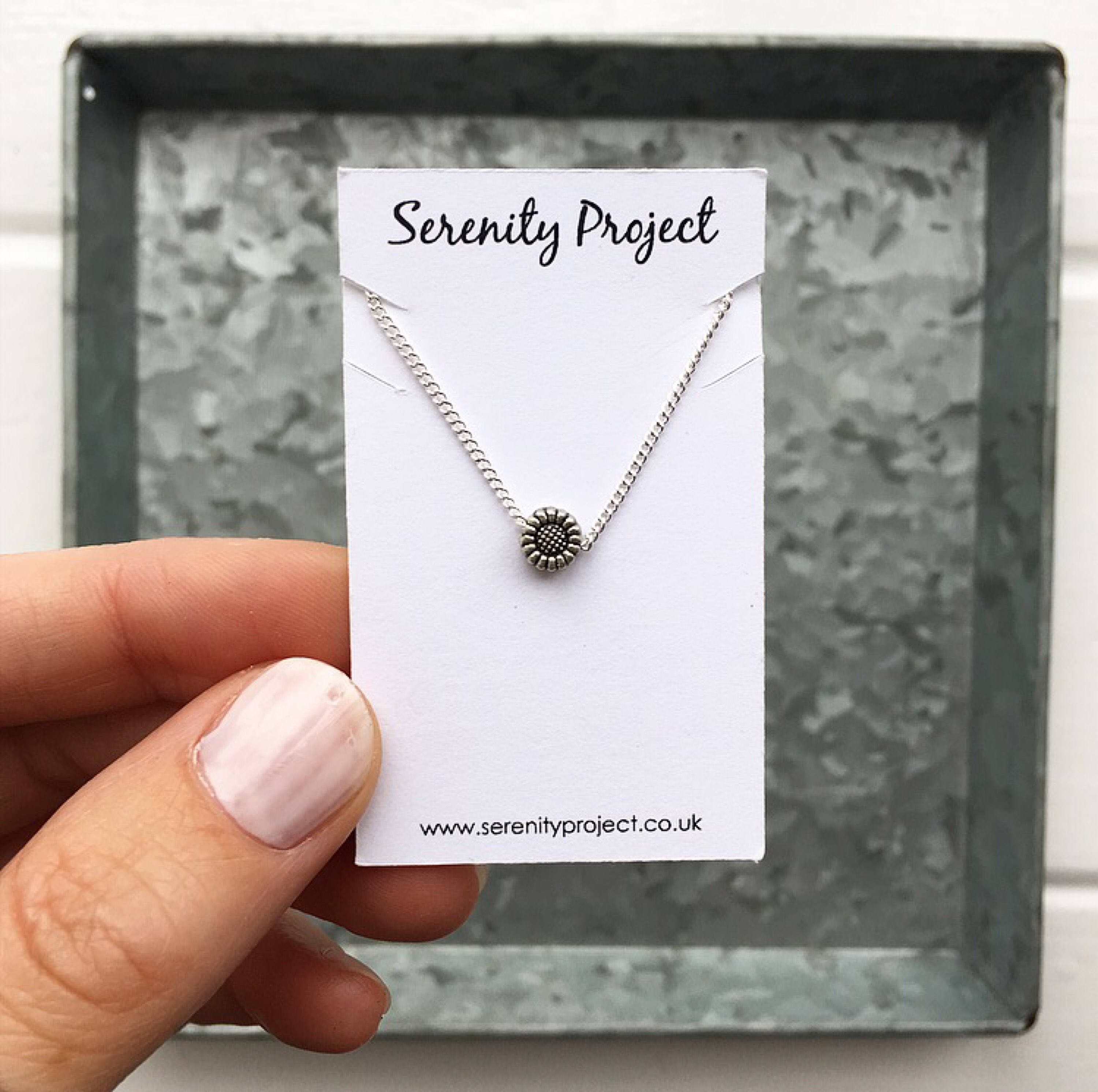 Silver Sunflower Necklace Sun Necklace Dainty Silver - Etsy