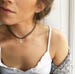 Moon choker, crescent moon choker, silver choker, silver necklace, layered chokers with adjustable black or white cord by Serenity Project 