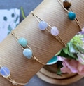 Double Layer Gemstone Bracelet, Choose your stones, Adjustable Cord Bracelet, Crystal Bracelet, Make a wish cord bracelet, Citrine Amazonite