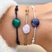 Gemstone Bracelet, Adjustable Cord Bracelet, Malachite Bracelet, Charoite Bracelet, Spodumene Crystal Bracelets, Gifts for her Serenity