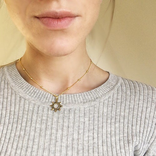 Gold Beaded Choker Chain 