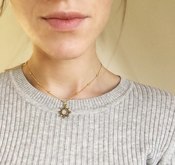 Gold Beaded Choker Chain 