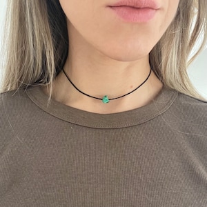 Jasper Choker, Green Jasper Raw Crystal Chip Choker Necklace, Adjustable choker, Summer chokers, dainty necklace, Chokers for women girls image 5