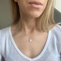 925 Sterling Silver Rose Quartz Necklace, Beaded crystal necklace, Gift for her under 20,Mothers Day Rose Quartz Jewellery, Serenity Project