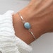 Aquamarine bracelet, Aqua Marine Jewelry, Silver beaded bracelet, bracelets for women, March birthstone, crystal bracelet, Serenity Project