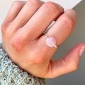 925 Silver Rose Quartz Ring, Sterling Silver Stacking Rings, Rose Quartz Crystal Jewellery, Gem Stone Rings for Women,Pink Quartz Love Stone