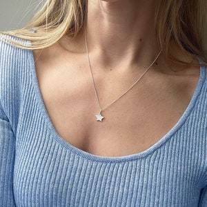 925 Silver Charm Necklace, Sun Necklace, Tiny Star Pendant, Butterfly necklace, Gift For Women, Good Luck Present,Silver Necklaces for women image 3