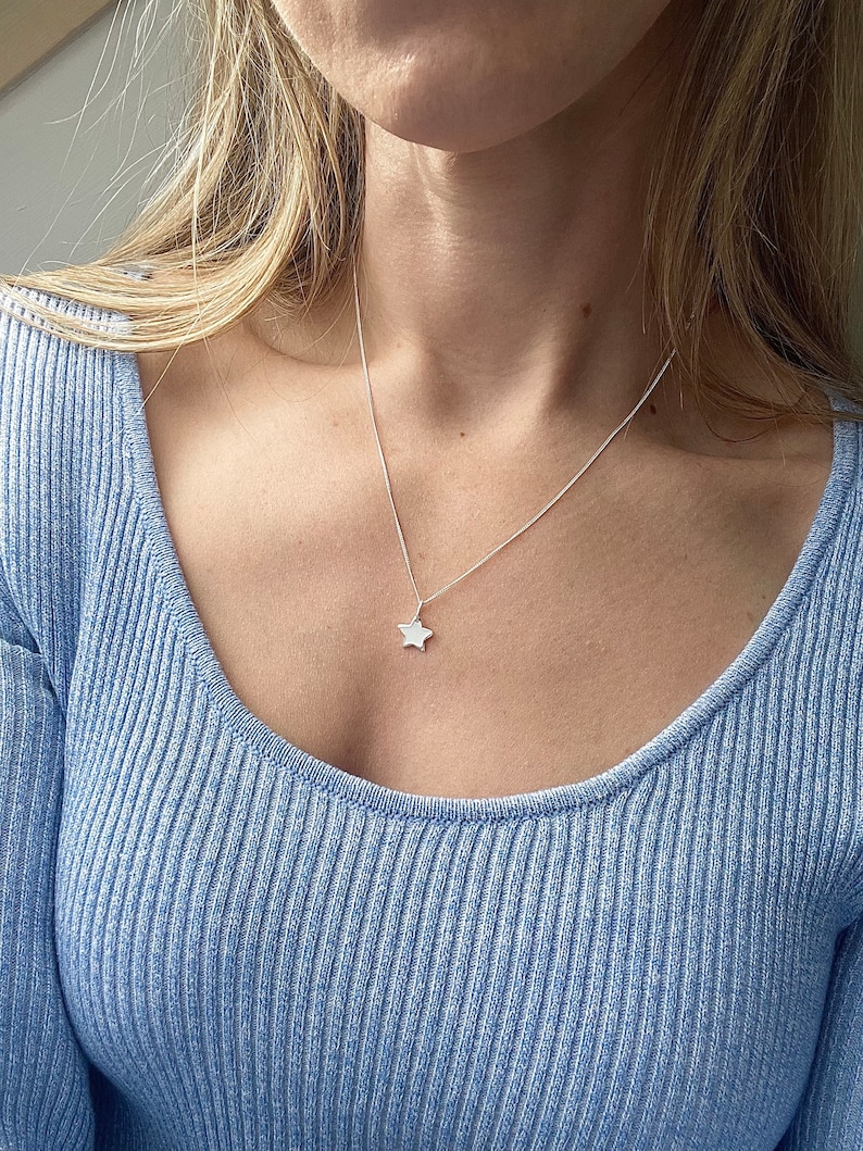 925 Silver Charm Necklace, Sun Necklace, Tiny Star Pendant, Butterfly necklace, Gift For Women, Good Luck Present,Silver Necklaces for women image 3