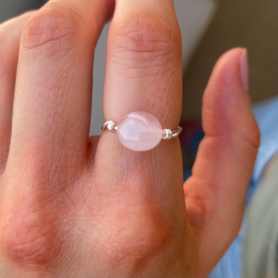 Anillo De Cristal Lunar En Plata Brillante Vintage - Aurora Styles