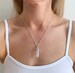 Angel Aura Quartz Necklace, Silver Beaded Crystal Necklace, silver layered necklace, crystal point necklace, mermaid necklace for her 'Aura' 