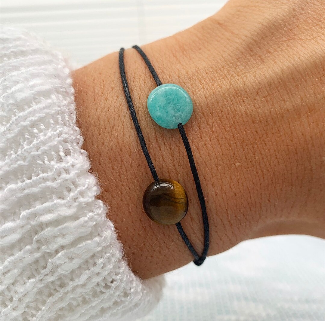 Double Gemstone Wraparound Cuff Adjustable Bracelet main image 0