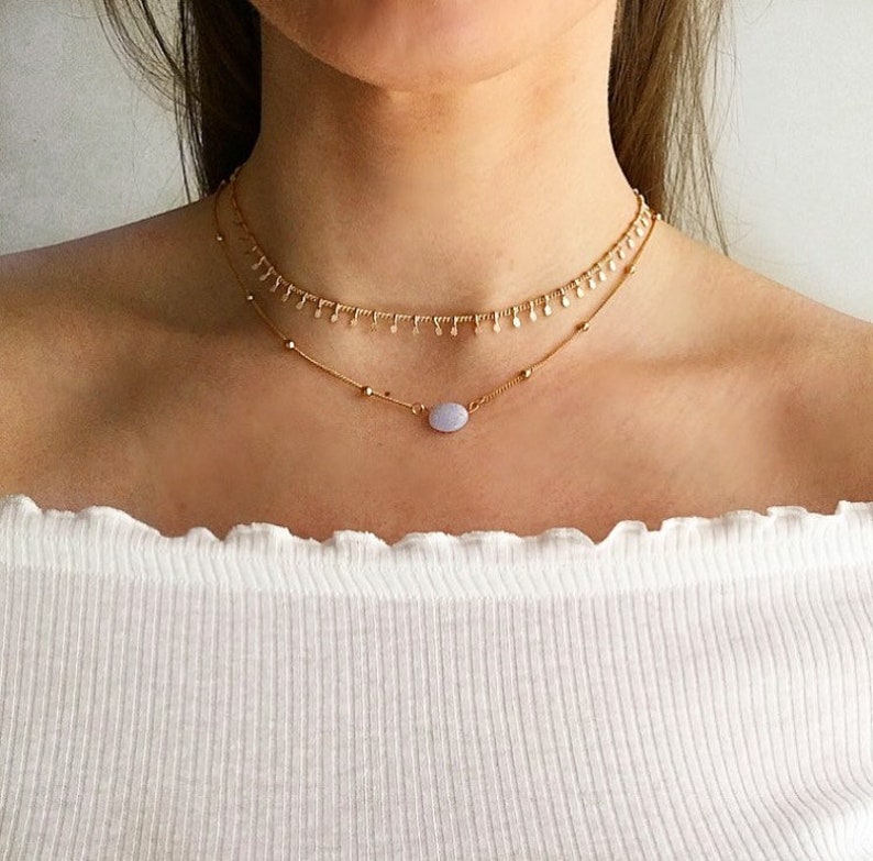 Beaded Rose Gold Choker Gold Choker Necklace Layered Gold Etsy