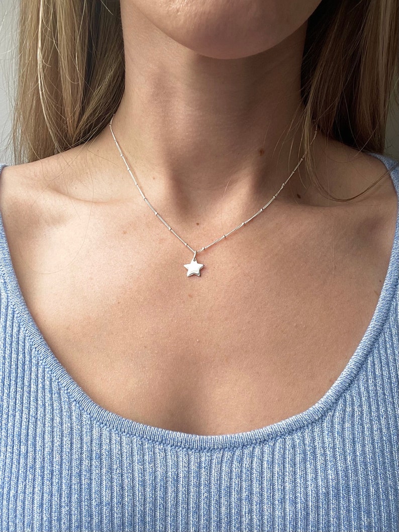 925 Silver Charm Necklace, Sun Necklace, Tiny Star Pendant, Butterfly necklace, Gift For Women, Good Luck Present,Silver Necklaces for women image 1