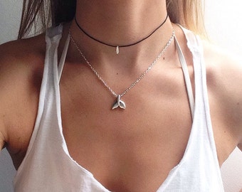 The Mermaid Necklace - Mermaid tail silver tone necklace on 14 inch silver plated chain by Serenity Project.