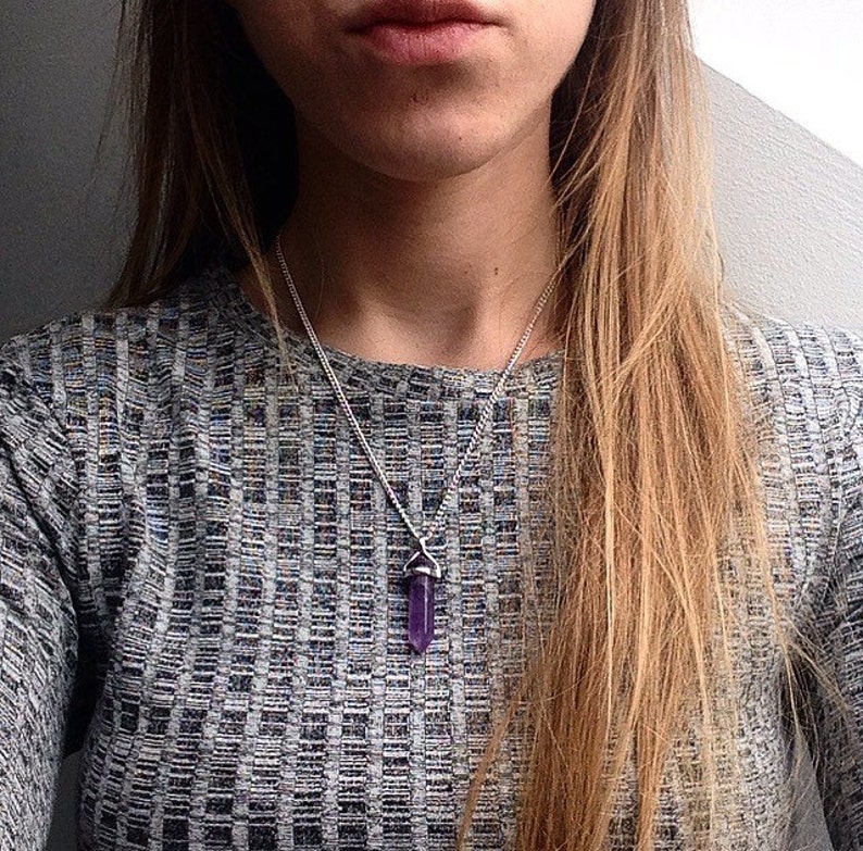 Amethyst Necklace Amethyst Pendant Amethyst Crystal Etsy UK