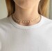 Beaded pearl gold choker, gold choker necklace, layered gold chokers, gold necklace layered, beaded necklace, drop choker Serenity Project 