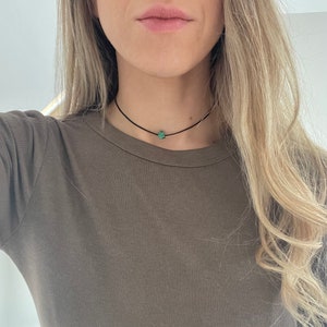 Jasper Choker, Green Jasper Raw Crystal Chip Choker Necklace, Adjustable choker, Summer chokers, dainty necklace, Chokers for women girls image 2