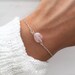 Rose Quartz Bracelet, Silver beaded bracelet, Bracelets for women, January birthstone Bracelet, Rose Quartz Jewelry by Serenity Project