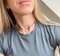 Amazonite Necklace Crystal Choker, Cord String Simple Crystal necklace, Green Chip Gemstone on Adjustable Cord, Everyday Gem Necklace