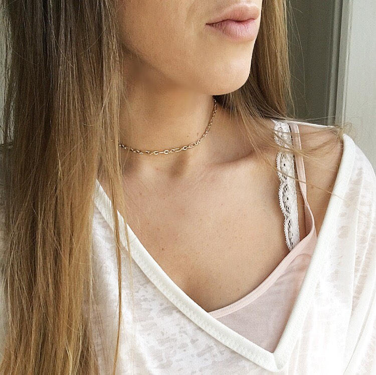 Rose Gold Choker Necklace Gold Chain 