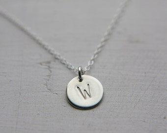 Initial Necklace, Sterling Silver Necklace, Initial Disc Necklace, Custom Necklace, Celebrity Inspired Necklace, Personalized Necklace