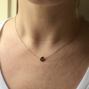Tiny Gold Initial Necklace, Gold Initial Charm Jewelry, Dainty Delicate Necklace, 14K Gold-Filled Jewelry, Simple Everyday Jewelry, layering image 4
