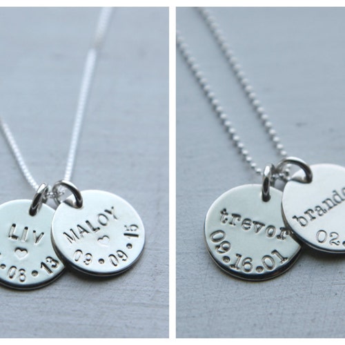 Kids Name Necklace Sterling Silver Necklace Family Necklace Etsy