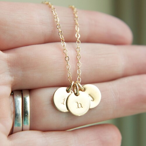 Gold Initial Necklace 1 2 3 4 5 Initial 
