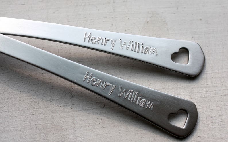 Personalized Baby Spoons, Set of 2 Custom Baby Boy Spoons, Engraved Baby Spoon, Baby Shower Gift, New Baby Gift, Baby Shower Gift image 5