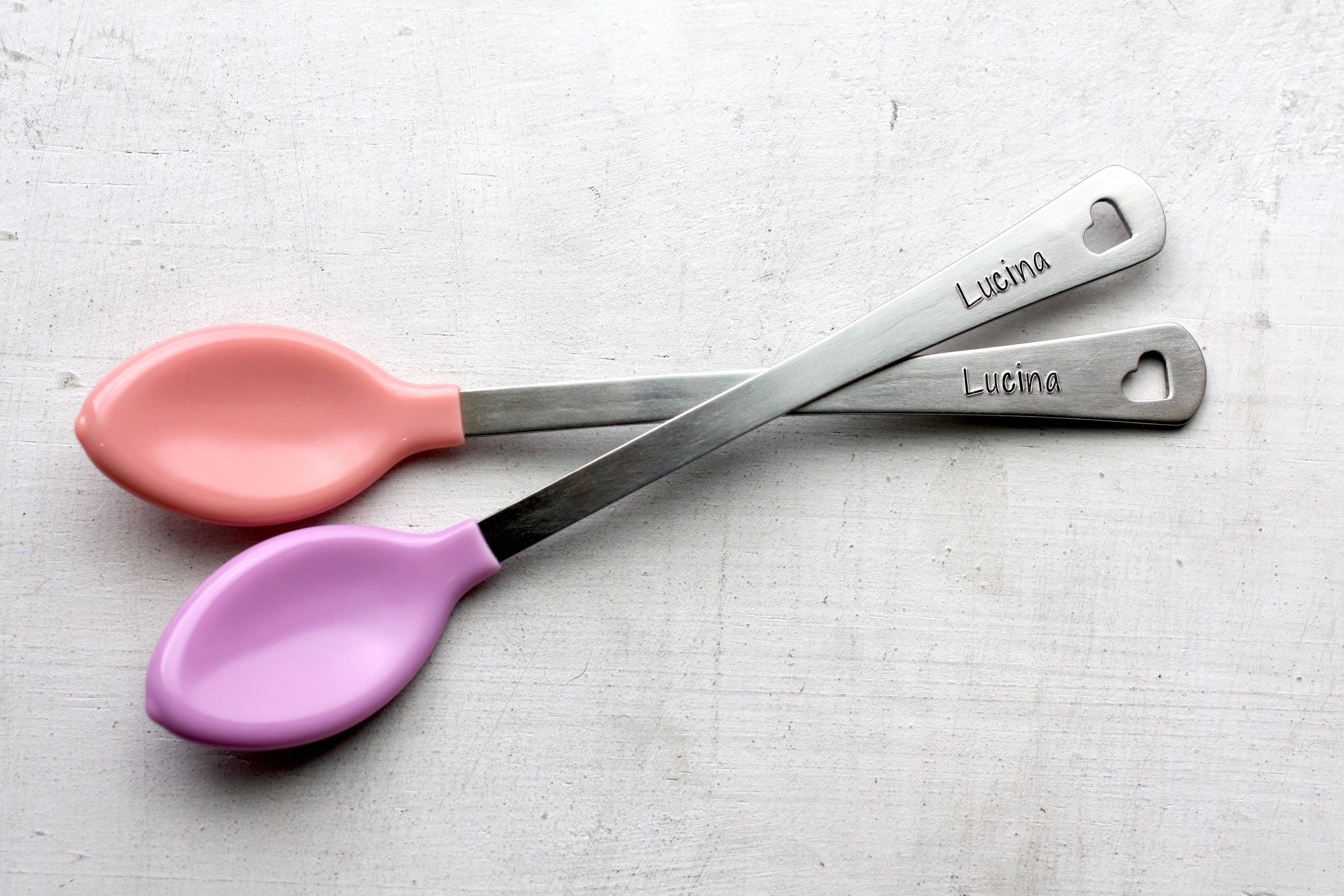 Personalized Baby Spoons Set of 2 Custom Baby Girl Spoons Etsy