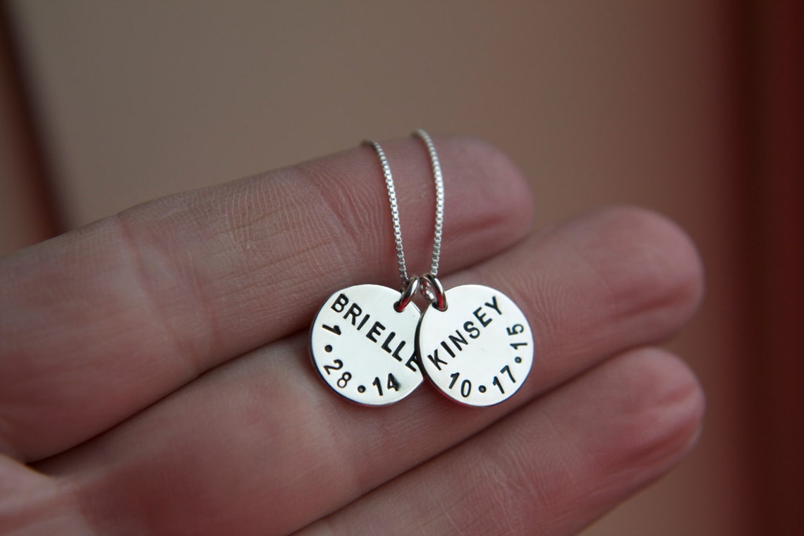 Kids Name Necklace Sterling Silver Necklace Family Necklace Etsy