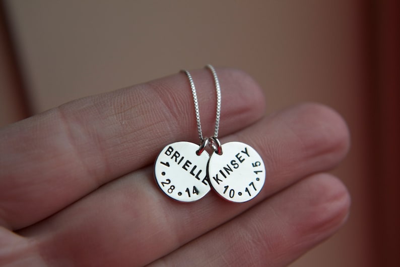 Kids Name Necklace Sterling Silver Necklace Family Necklace Etsy