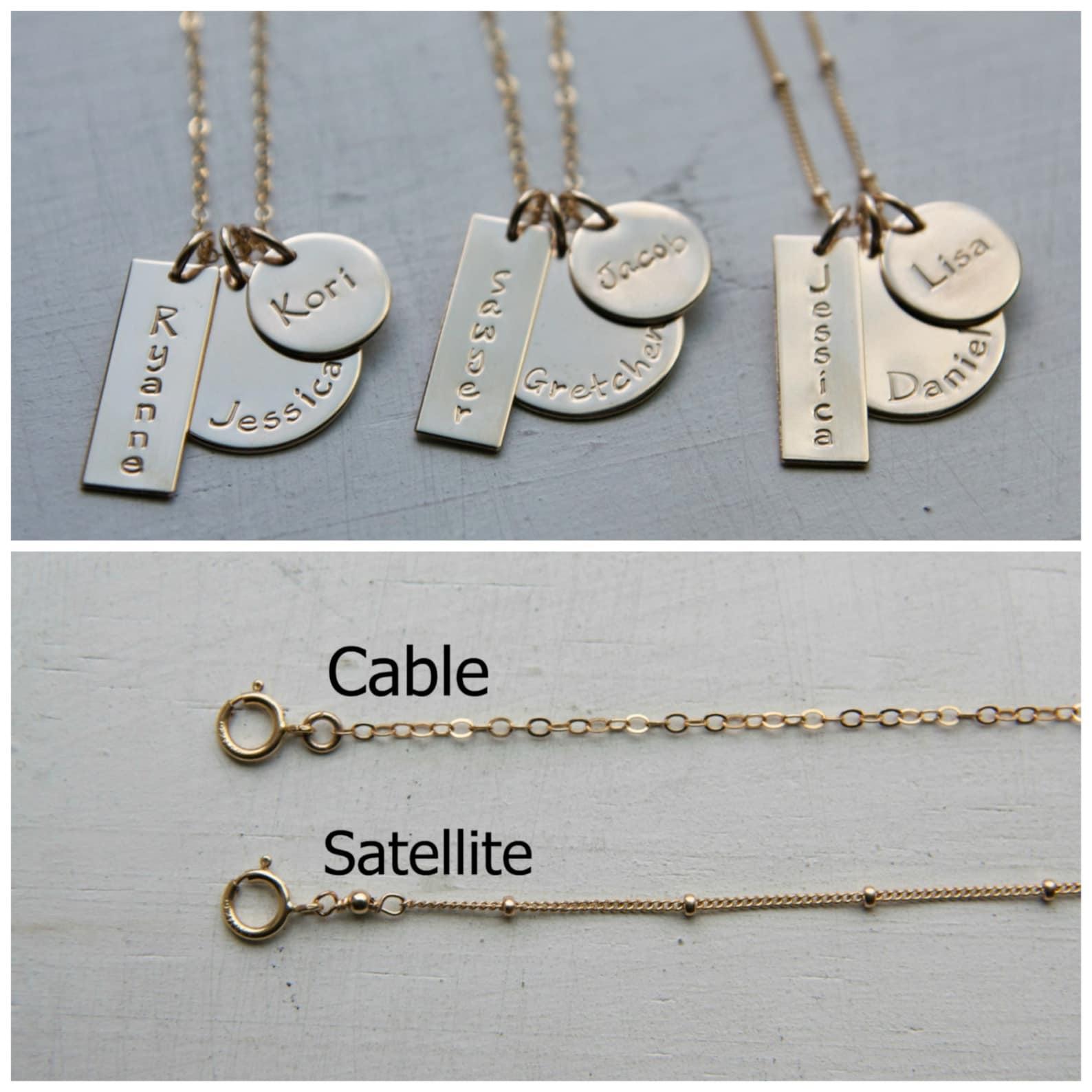 Personalized Gold Family Necklace 14k Gold Filled Mom Etsy