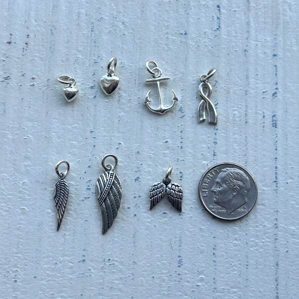 Add on a Charm to your Necklace - Unmistakably Mine - Hearts, Angel Wing, Cross, Clover