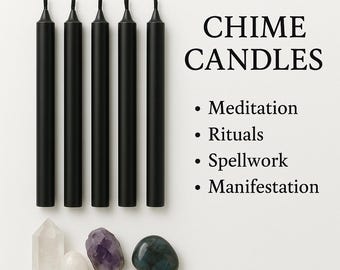 4” Black Chime Candles – Set of 5 | Ritual Candles for Protection, Banishing, Meditation, Spellwork