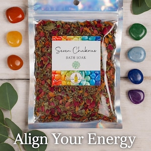 Seven Chakras Bath | Spiritual Bath Soak for Energy Alignment & Balance | Herbal Ritual Soak | Chakra Cleansing