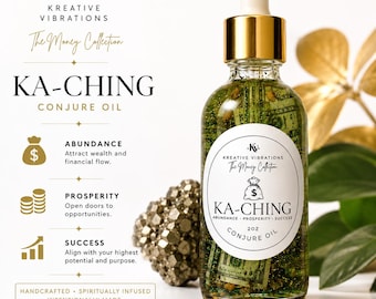 Ka-Ching Money Drawing Conjure Oil | Prosperity & Abundance Ritual Oil | 2 oz