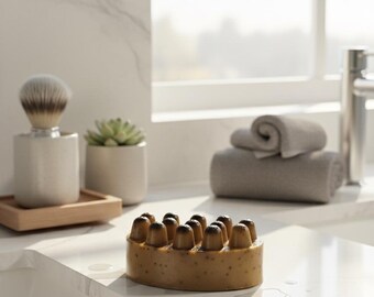 Stuk zeep voor exfoliërende massage voor heren: koffie en klei, handgemaakt
