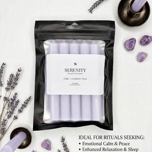 Lavender Mini Chime Candles - Set of 5, 4 Inch Spell Candles