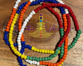 Festival Waistbeads | Colorful Handcrafted Seed Bead Waist Beads | Circle of Life Waist Beads | Boho Body Jewelry | Celebration Waist Beads