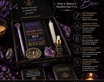 Manifestation Ritual Box – Intention Setting Kit, Spiritual Gift & Abundance Ritual