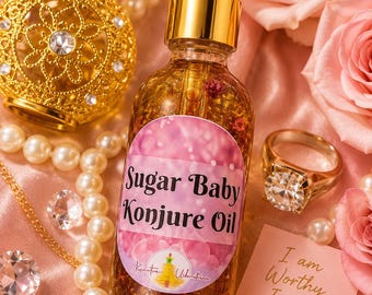 Aceite ritual para Sugar Baby Konjure: Amor, lujo, generosidad y atracción de alto valor.