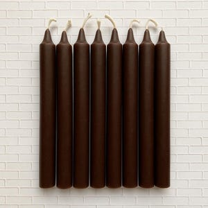 4 Inch Dark Brown Chime Candles | Ritual Spell Candles for Grounding, Stability & Home Blessing - Sets of 5